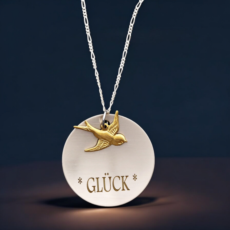 Collier CHANCE avec hirondelle - Argent sterling 925 - K925-113