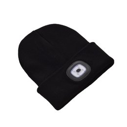 Bonnet avec LED Rechargeable et Amovible NOIR