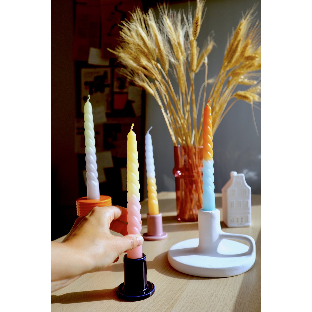 Velas de cena Twisted Dip Dye - Juego de 4 - Blossoming Fields