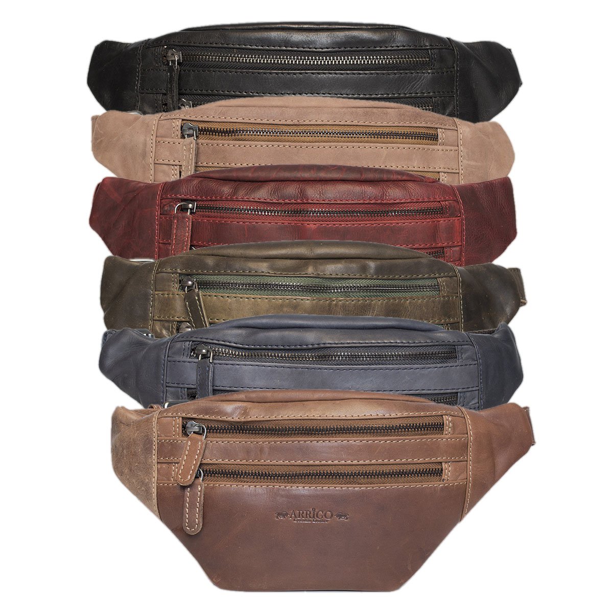 Taljetaske Læder - Fanny Pack Læder - Pouch Taske i 6 farver læder - Læder Belly Bag - Unisex model