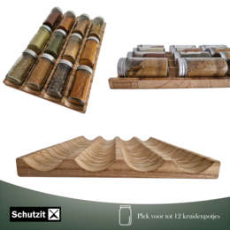 Schutzit - Szuflada na stojak na przyprawy - Drewno - Organizer szuflady - Stojak na przyprawy Szuflada kuchenna - Fala