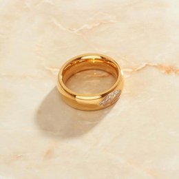 Gouden Kristallen Effen Gouden Ring