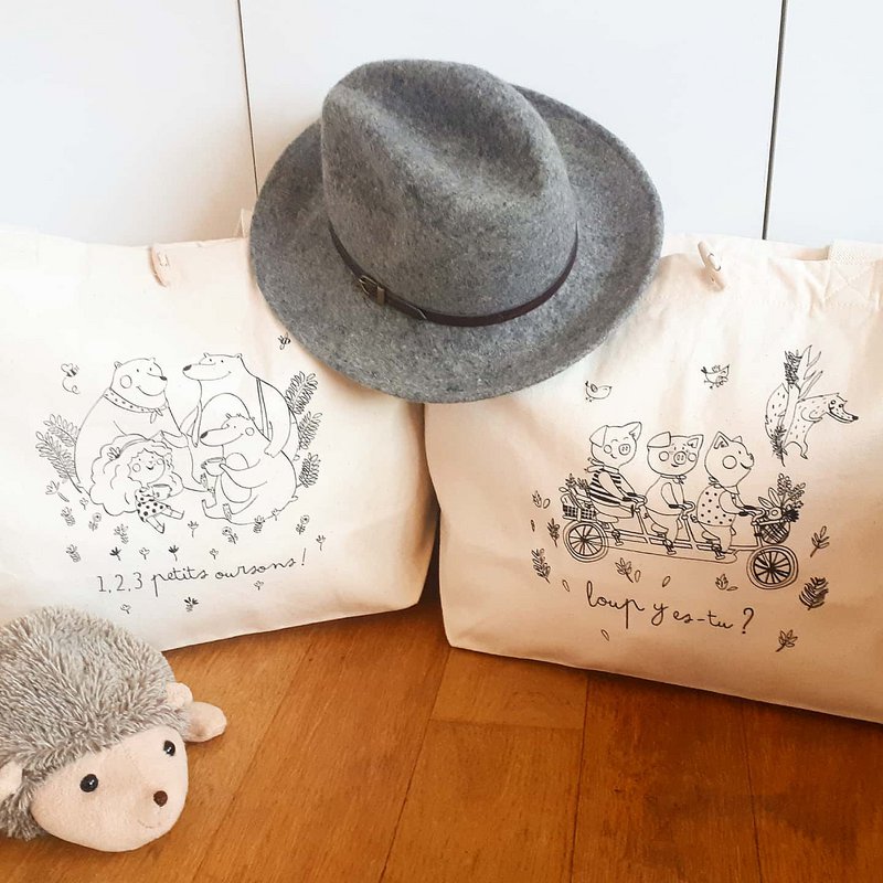 Natural bag 3 Petits Cochons 100% organic cotton certified Control Union