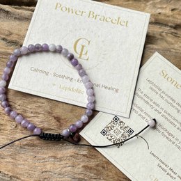 Power bracelet with lepidolite - Gemstone - Bead bracelet - Beads 4mm