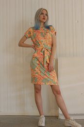 Tshirt kleedje en viscose avec imprimé leuke
