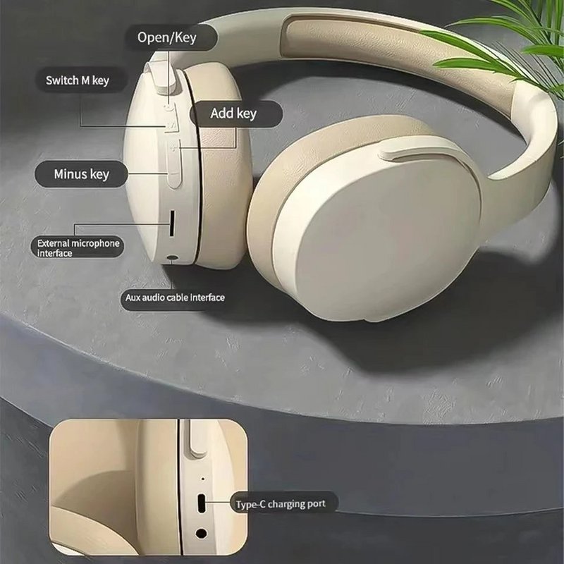% 23P2961 Écouteurs sans fil Bluetooth 5.3 sur l'oreille, casque stéréo Hifi, True Sports, avec écouteurs TF/AUX, lecteur de musique avec micro HD