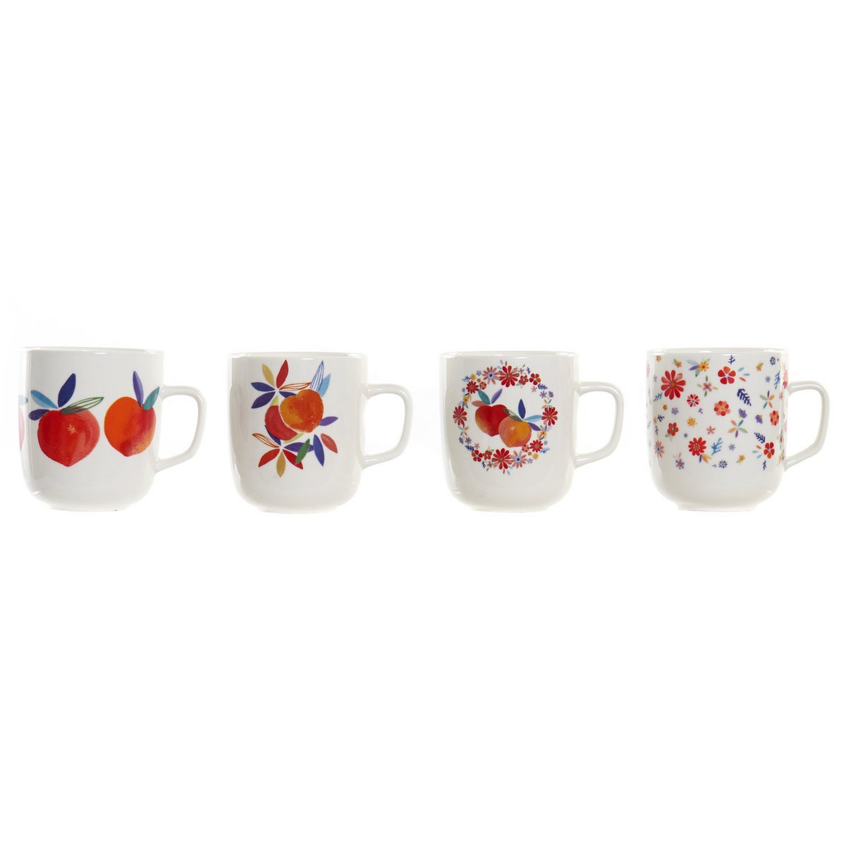 MUG PORCELANA 12X8,5X10 380ML, MELOCOTONES 4 SURT. LC175745