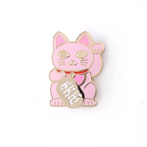 Pin Maneki Neko Rose Geluksakat