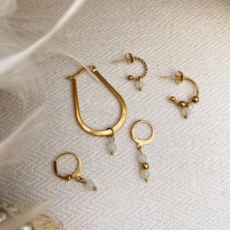 Earrings Moonstones - Gold