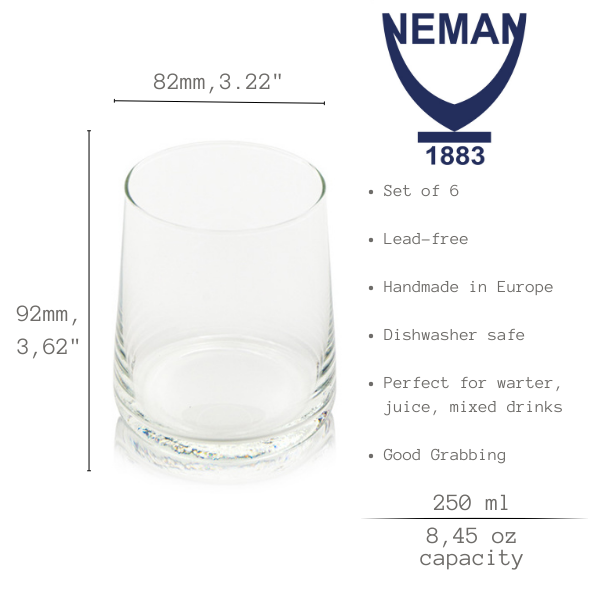 Cocktail, mixed drinks or cold drinks glasses set - six pieces