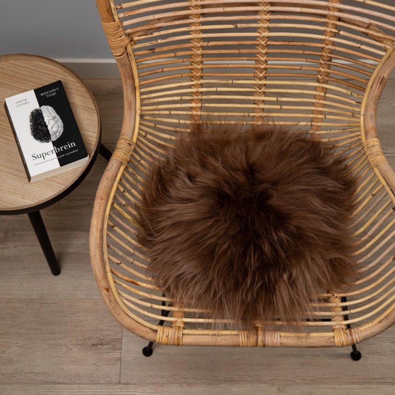 Cojín para silla de piel de oveja WOOOL - Marrón islandés