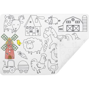 Silicone: Coloring table set - Farm theme