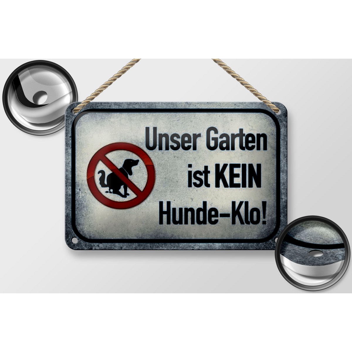 Tin sign notice 18x12cm our garden no dog toilet decoration