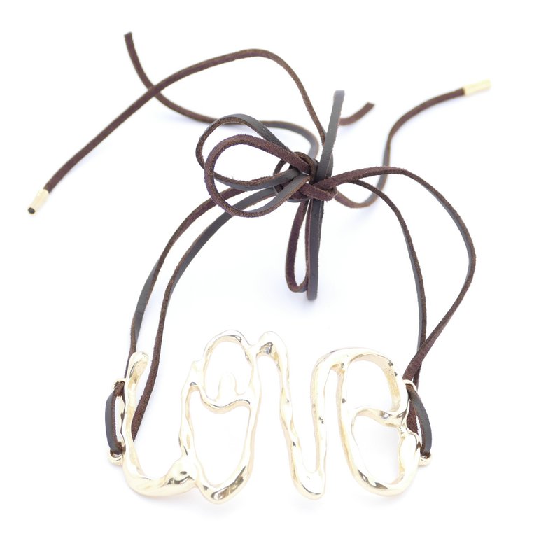 Chokerkrave guldkæde Love