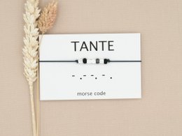 Morse code armband Tante (zilver,rosé goud,goud)