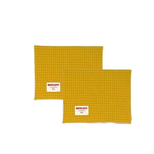 Plain Textured Placemat - Mustard Waffle - Set of 2