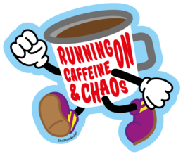 Sticker Running on Caffeine and Chaos