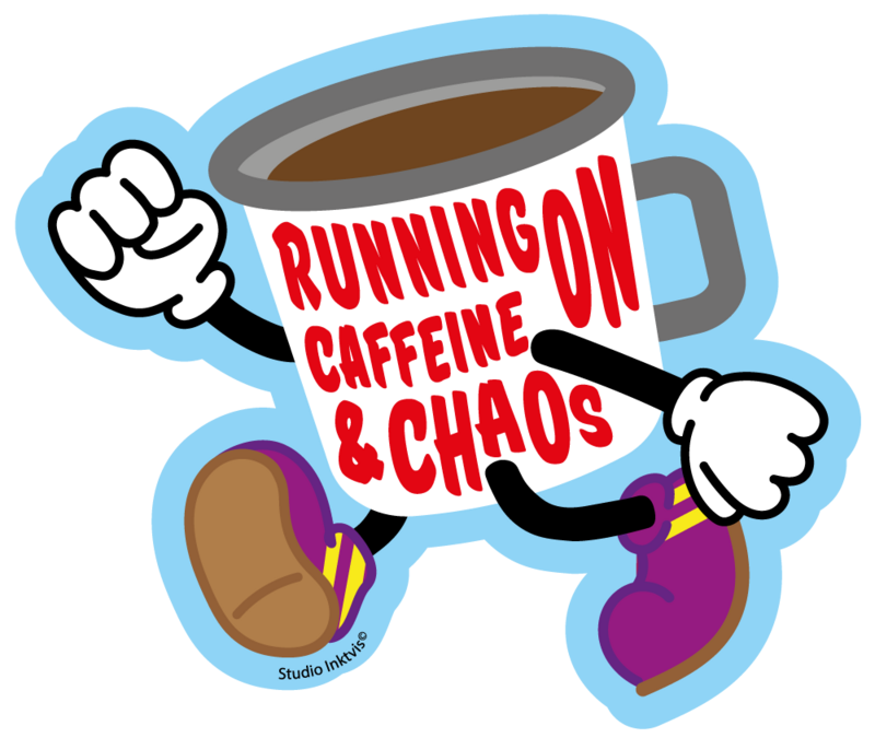 Sticker Running on Caffeine and Chaos