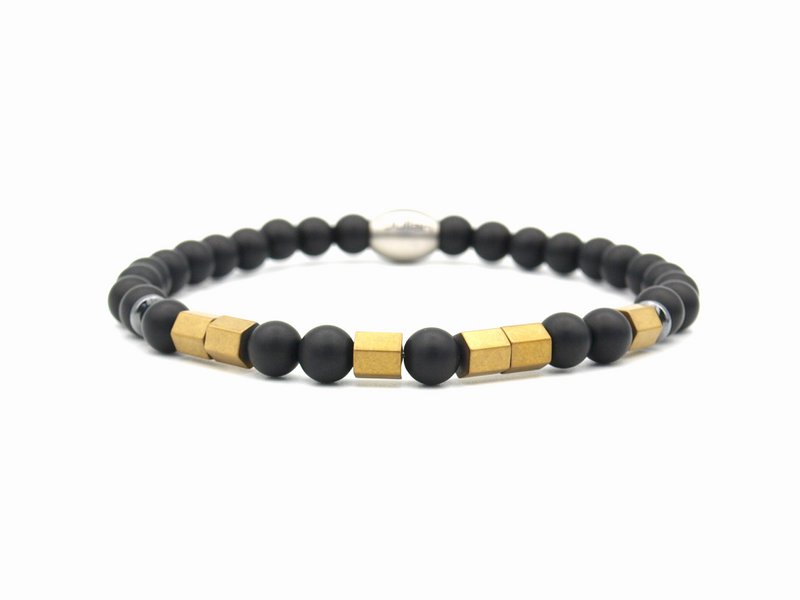 Morse code armband Papa onyx