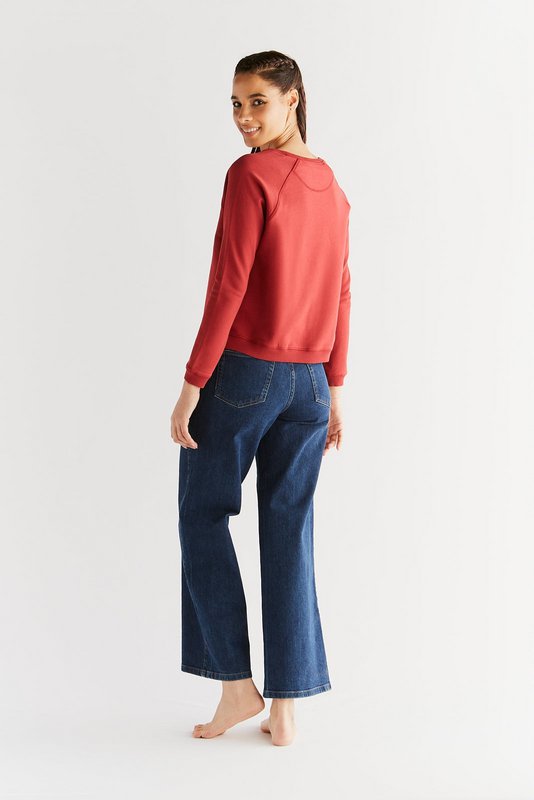 WE1009-231 | Damen Jeans med brede ben - Lapis Blue