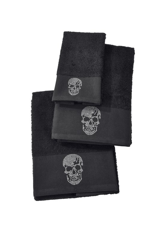 Håndklæder BLACK LINE STONE SKULLE (3 størrelser, 2 farver)