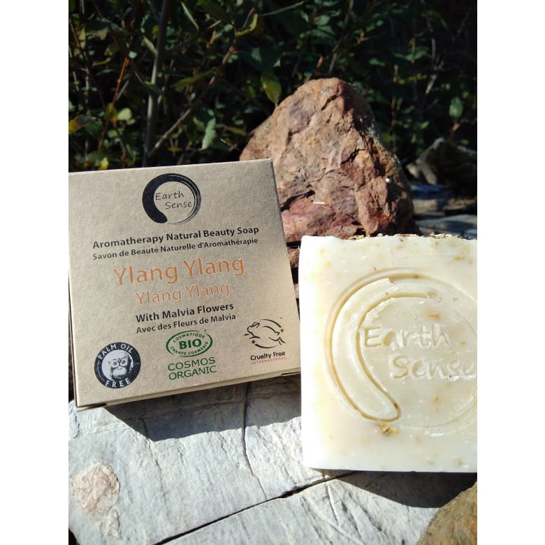 Organic Certified Solid Soap - Ylang Ylang with Blue Corn Flowers 90g