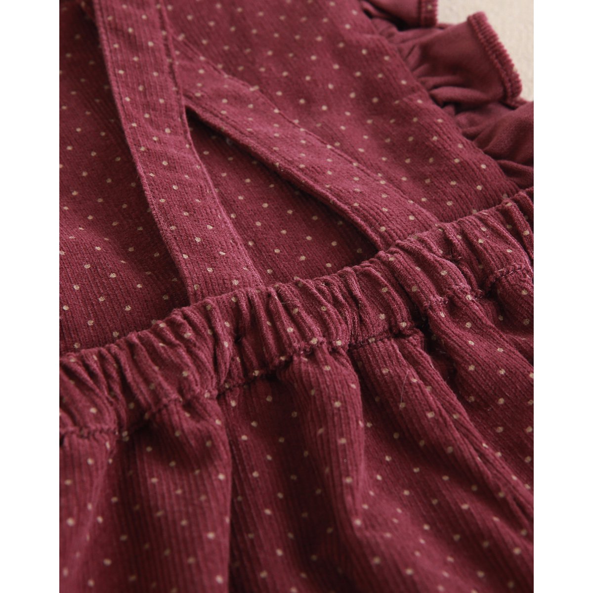 Mono morado de pana para niña con lunares beige P76-11604121