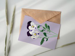 Blomsterpostkort - Stedmoderblomst
