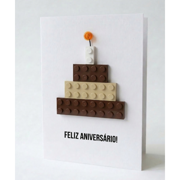 Fødselsdagskage postkort – byggeklods LEGO