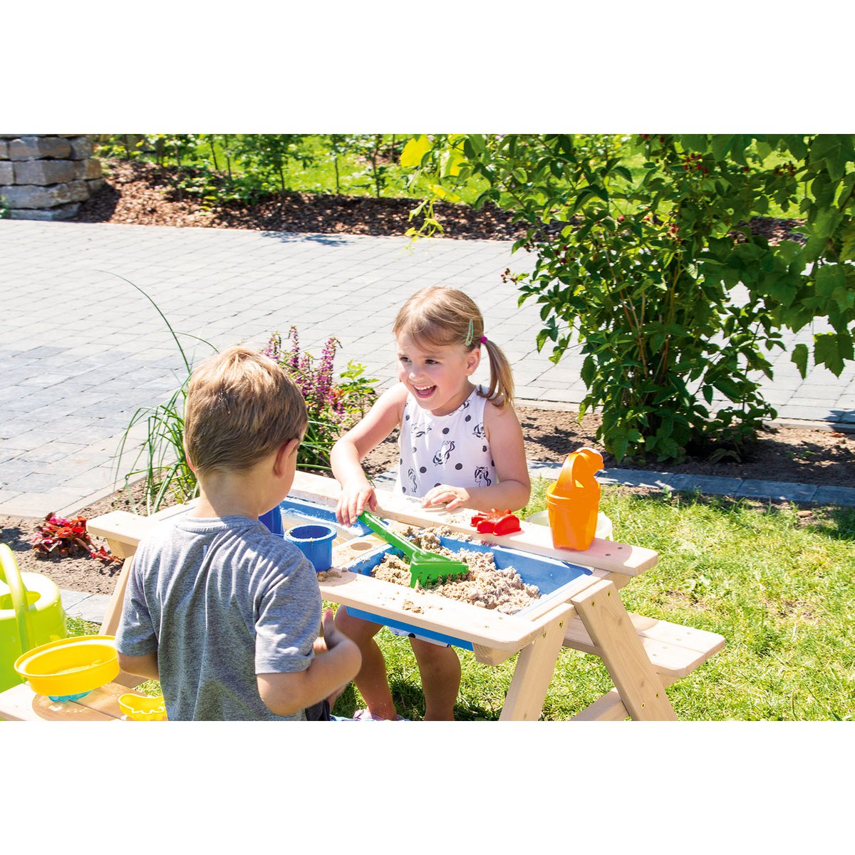 Children´s picnic bench „Matsch-Nicki für 4”, natural