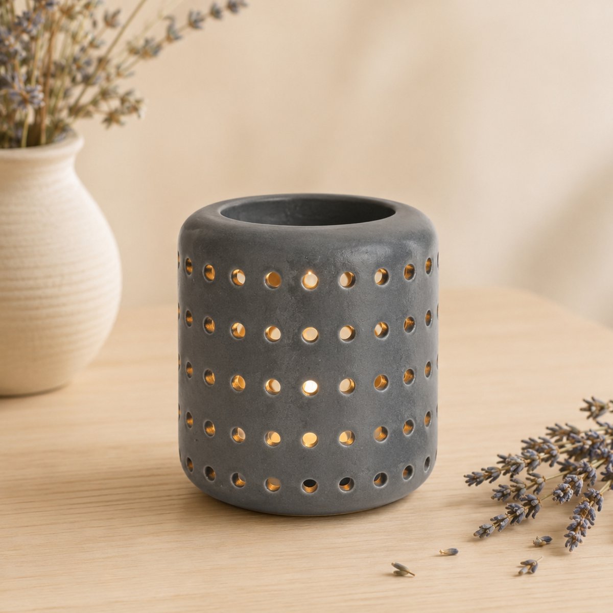 Brûle Parfum – Coliseo Noir – Design et Forme Originale – Objet Déco Aromathérapie – Bougeoir Diffusion Senteurs, Cires Parfumées