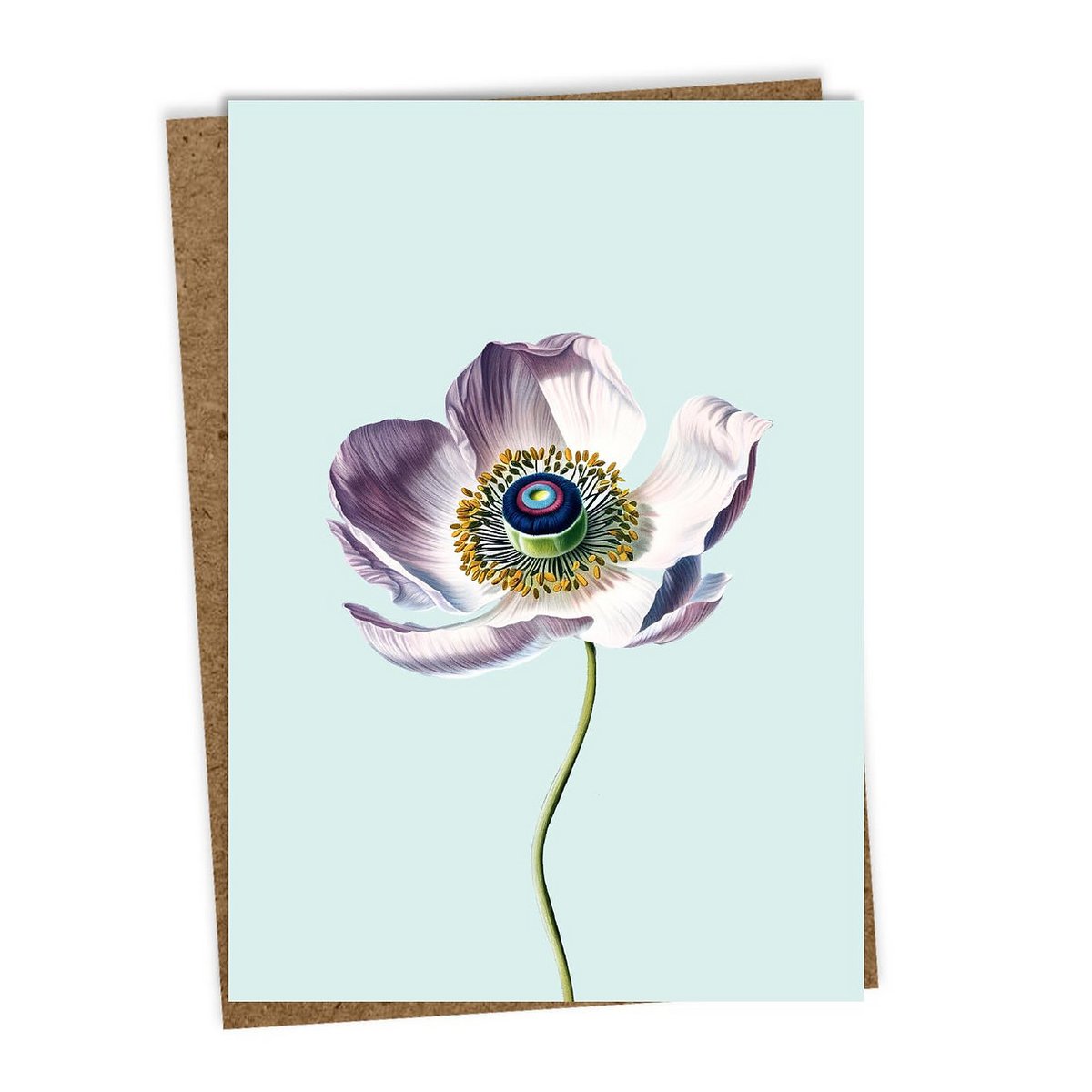 Carte de voeux Leporello Anémone