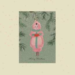 Tarjeta postal con adorno de árbol (ecológica)