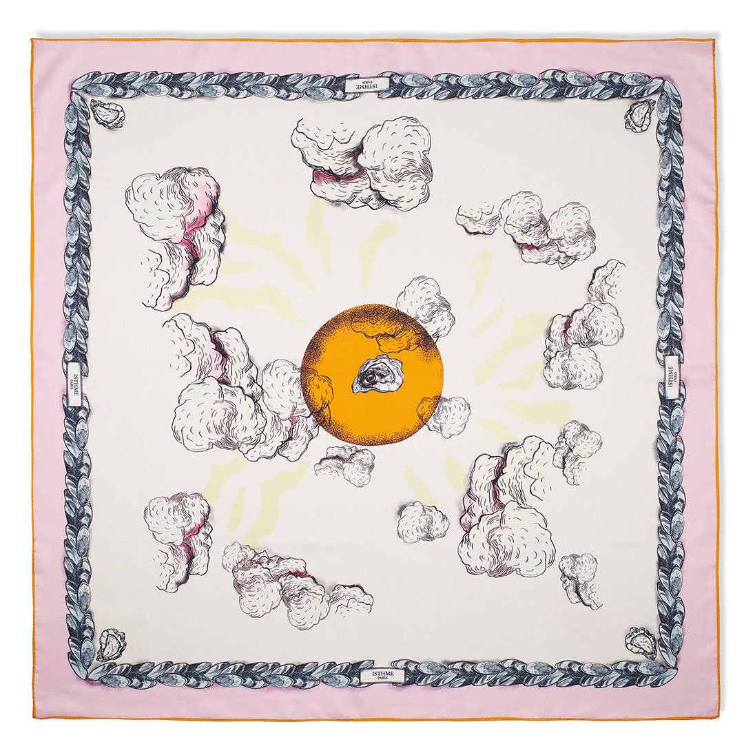 OYSTER IN THE SUN Pañuelo de seda 90cm Rosa