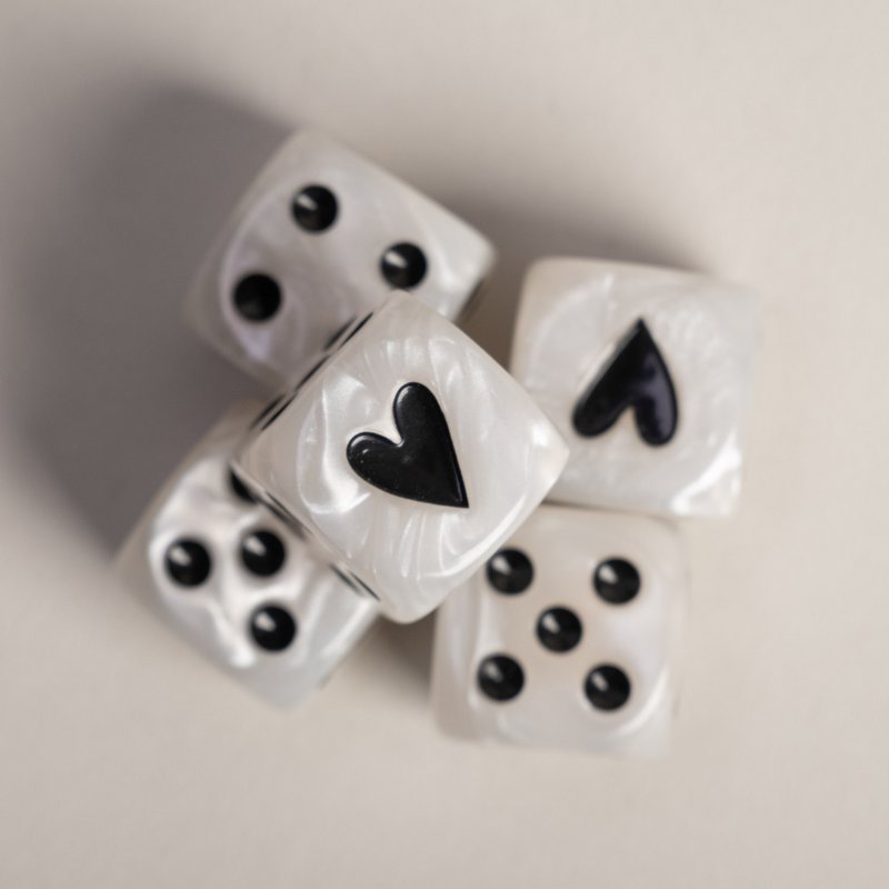 Dobbelstenenset parelmoer zwart (VE = 8 sets)