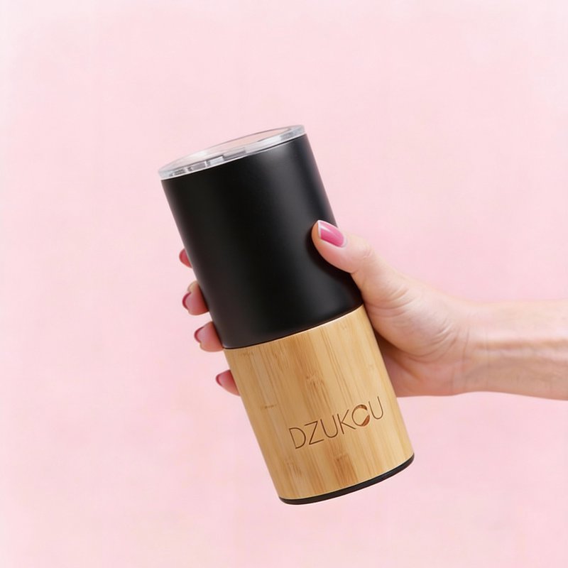 Isoleret rustfrit stål kaffekrus med bambus - 470 ml