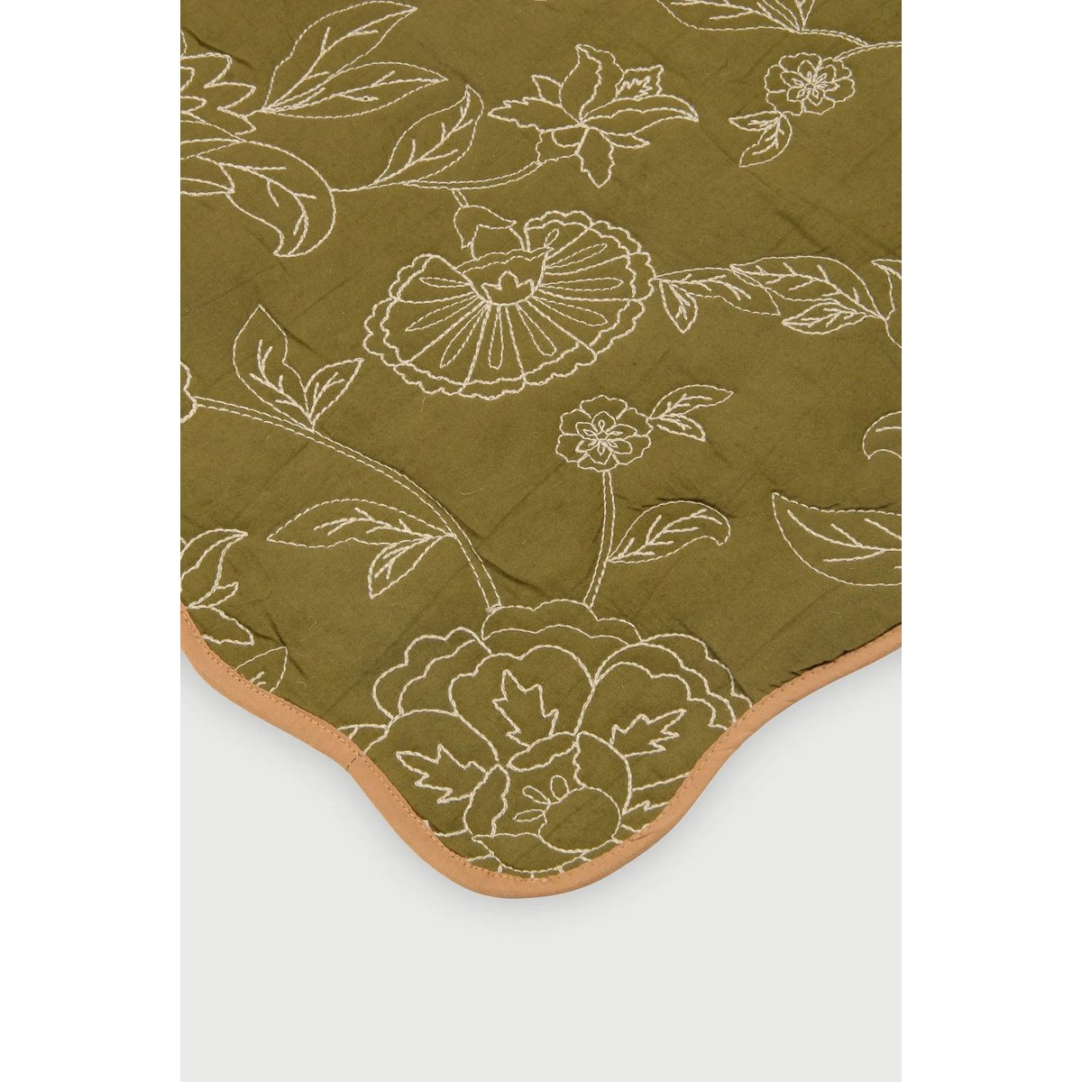Tafelmat | Rosabelle Chintz Olive Scallop Matten-set van 2 van Sanctuary Living