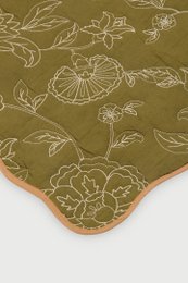 Tafelmat | Rosabelle Chintz Olive Scallop Matten-set van 2 van Sanctuary Living
