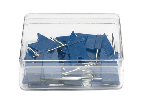 Markeervlaggetjes Alco d.blauw doosje a 20st. 35mm lang en vlaggetje 18x10mm