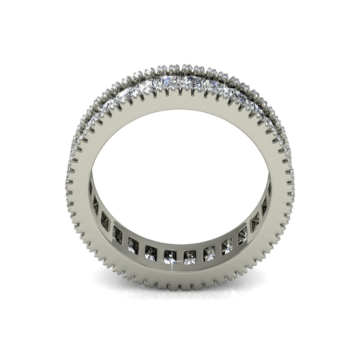Bague Glamour Lock - Argenté et Cristal
