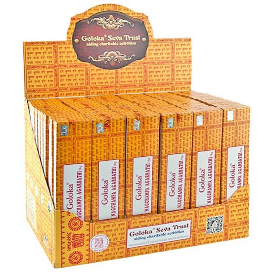 Ensemble d'affichage Goloka Nag Champa - 72 paquets