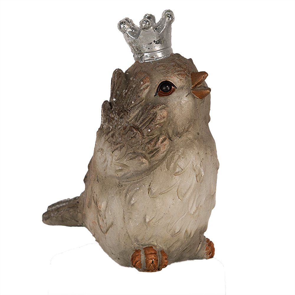 Dekobild Vogel 8 cm Beige Polyresin