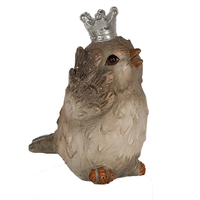 Dekobild Vogel 8 cm Beige Polyresin