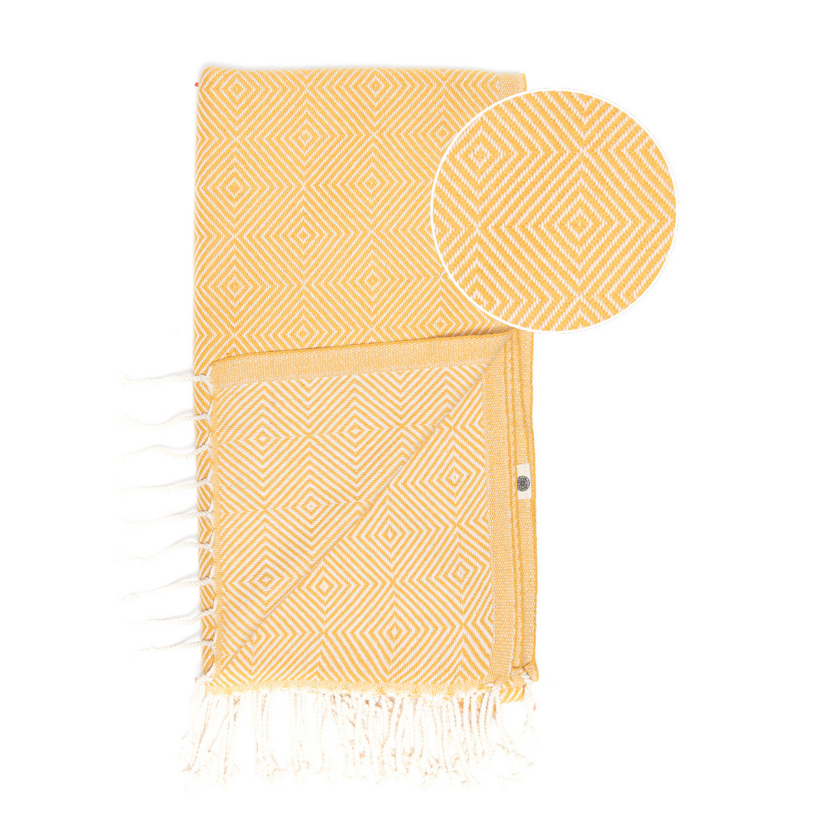 KRISTAL Katoenen Hammam Strand- & Saunahanddoek – Sneldrogend – Geel - 180x100 cm