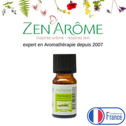 Etherische olie - Citroengras - 10 ml - Gebruik voor diffusie - Verpakt in Frankrijk