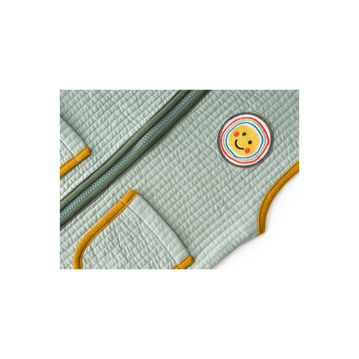 Contrast Binded Quilted Vest - Mint