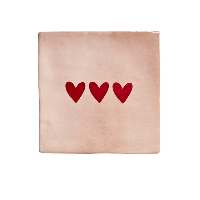 Tegeltje – 3 hartjes | Keramiek 10x10 cm
