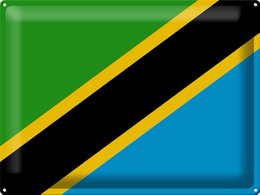 Tin Sign Flag of Tanzania 40x30cm Flag of Tanzania