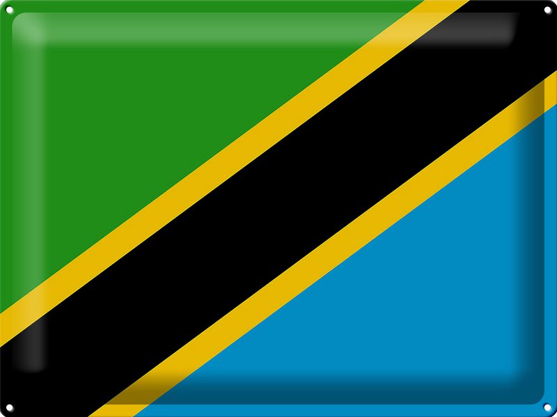 Tin Sign Flag of Tanzania 40x30cm Flag of Tanzania