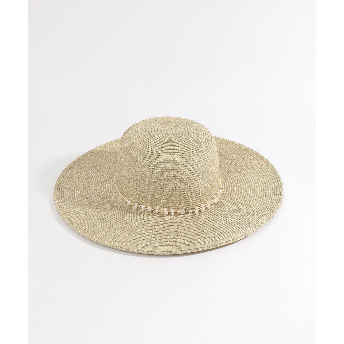 Chapeau de paille à large bord orné Diana